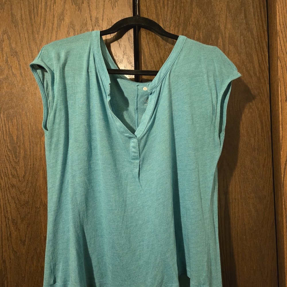 Aqua Cap Sleeve Blouse